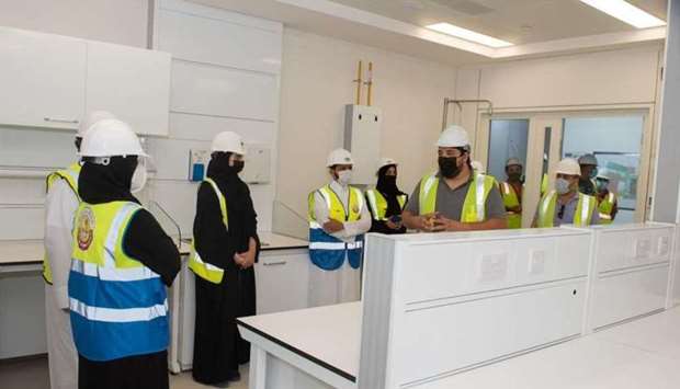 HE the Minister of Public Health Dr Hanan Mohamed al-Kuwari during her visit to the National Health Laboratory project in Mesaimeer.