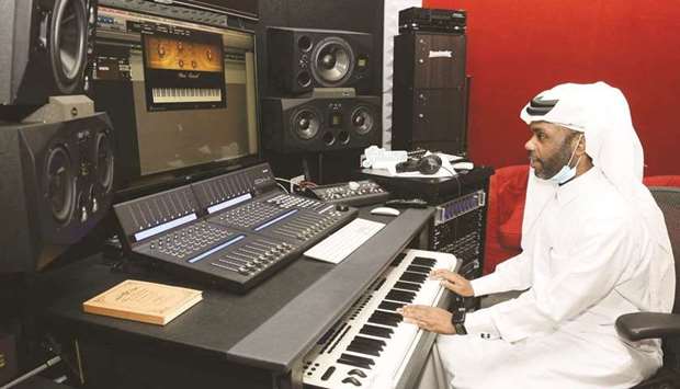 Nasser playing piano at his home studio. PICTURE: Shaji Kayamkulamrnrn