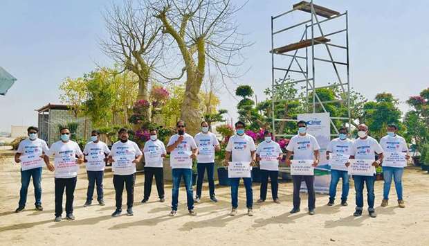 Participants of the Chaliyar Doha 'Water Walk'.rnrn