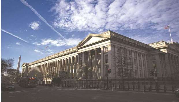 The US Treasury building in Washington, DC. The Treasury Department is calling for a u201cmore robust minimum taxu201d on profits earned by American companies overseas to remove incentives for companies to shift earnings outside US borders.