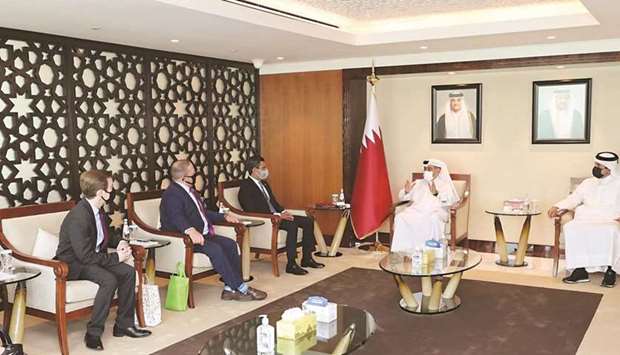 HE the Minister of Commerce and Industry Ali bin Ahmed al- Kuwari yesterday received a delegation of US mayors currently visiting the country. The delegation included Francis Suarez, mayor of Miami, Florida, Kyle Moore, mayor of Quincy, Illinois, and Bryan Barnett, mayor of Rochester Hills, Michigan.