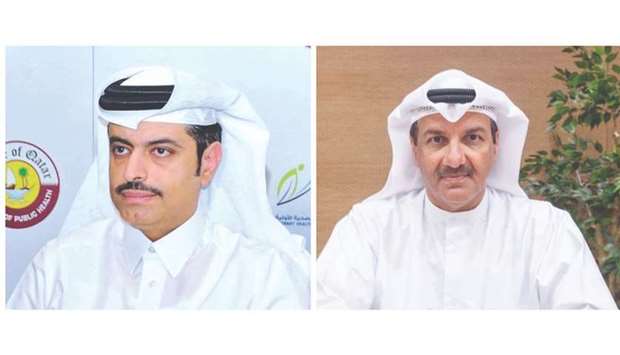 Sheikh Dr Mohamed bin Hamad al-Thani, left, and Dr Ahmed Mohamed
