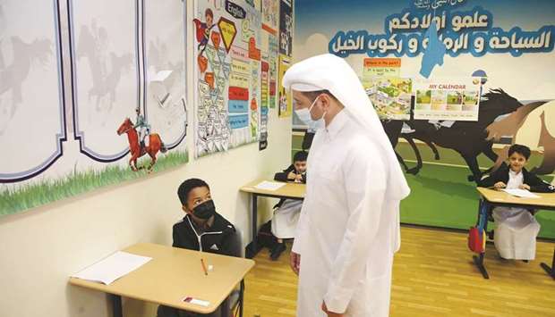 HE the Minister visited Khalifa Model School For Boys and Compass International School, where he reviewed the measures taken to ensure the health of students, teachers and administrative staff.