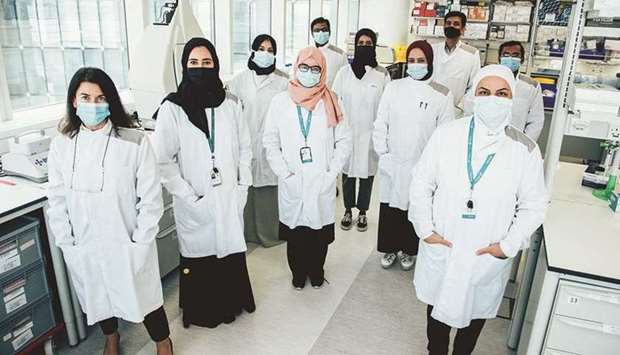 Dr Souhaila al-Khodor (Front, right) along with her team.