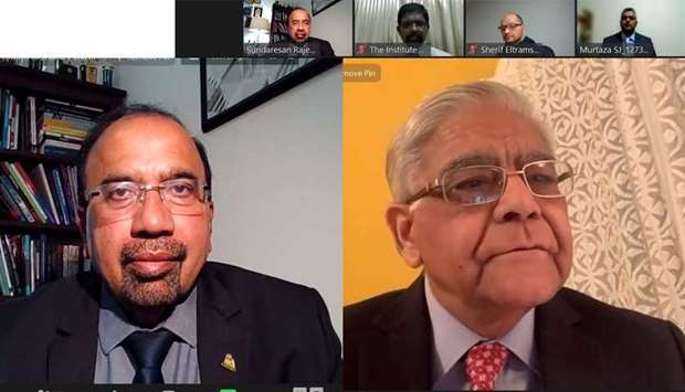 IIA Qatar board member Sundaresan Rajeswar and Industry expert Narendra K Aneja during the webinar