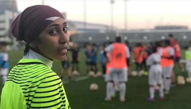 Shaima Abdullah is a goalkeeper with the Qatar womenu2019s national team