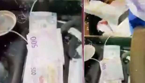 During the inspection, a large sums of money were found hidden in separate places inside the car