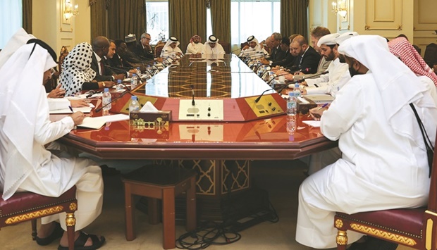The meeting was chaired by HE Special Envoy of the Minister of Foreign Affairs for Counterterrorism and Mediation in Conflict Resolution Dr Mutlaq bin Majed al-Qahtani, in the presence of a number of directors of departments at the Ministry of Foreign Affairs and international organisations.