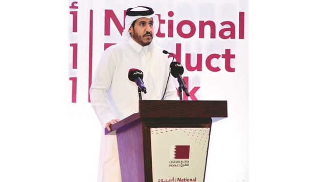 HE the Minister of Commerce and Industry Sheikh Mohamed bin Hamad bin Qassim al-Thani during the launch of the u20181,000 Opportunities Initiativeu2019, which is part of the activities of u2018National Product Weeku2019. PICTURE: Shaji Kayamkulam