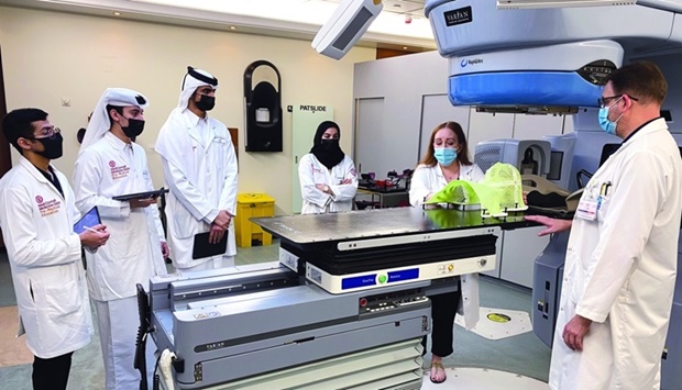 Pre-med students learning about the role of medical physicists.