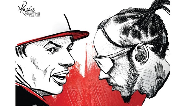 Lewis Hamilton and Max Verstappen (Illustration by Reynold/Gulf Times)