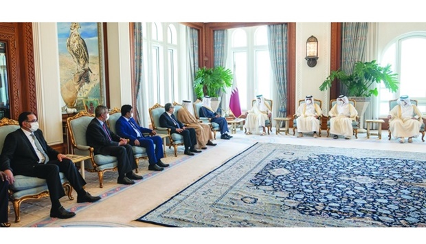 Amir meets ministers participating in 7th General Conference of the Arab Union of Electricity