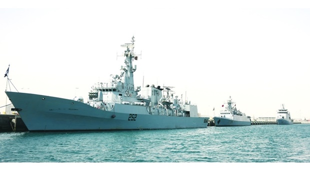 The event includes the display of visiting warships at Hamad Port. PICTURE: Shemeer Rasheed