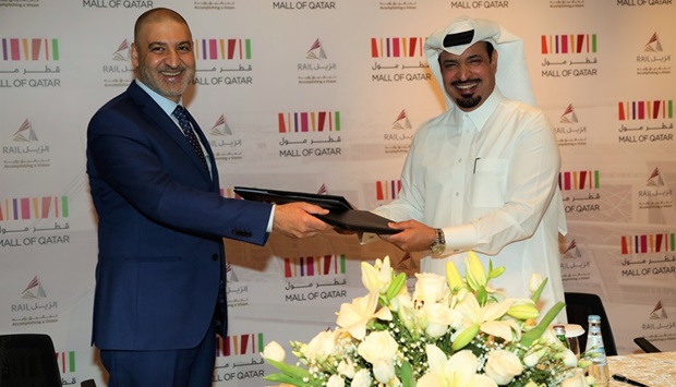 Ajlan Eid al-Enazi, chief of strategy and business development at Qatar Rail and Emile Sarkis, general manager of MoQ signed the agreement.