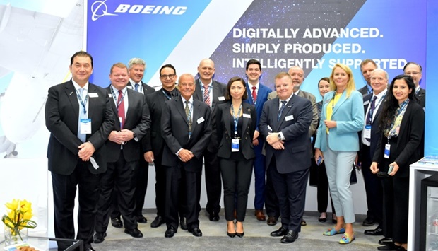  Officials at the Boeing pavilion. PICTURES: Thajudheen 