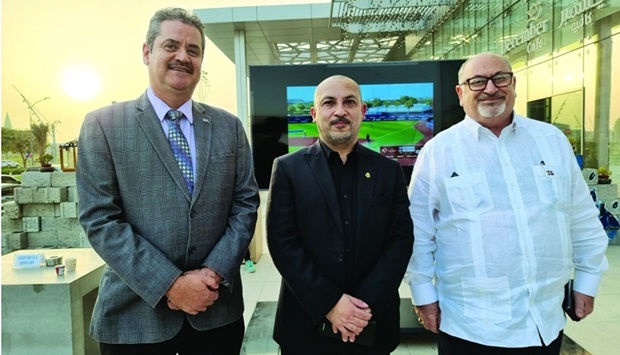 (From left) Ambassadors Milton Alcides Magana Herrera (El Salvador), Mariano Segura (Costa Rica), and Georges Bahsa Hazim (Dominican Republic) at the ,Taste of Central America and The Caribbean, coffee cupping event at Flat White Specialty Coffee, located at the Iconic 2022 building at Aspire. PICTURE: Joey Aguilar.