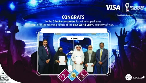 Qatar Islamic Bank (QIB) has announced the first three winners of its FIFA World Cup Qatar 2022 promotion in partnership with Visa.