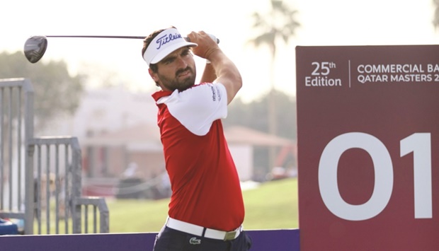 Antoine Rozner in action during the ProAm event of the Commercial Bank Qatar Masters at the Doha Golf Club yesterday.