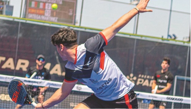Players compete in the qualification tournament for the Ooredoo Qatar Major 2022 at the Khalifa International Tennis & Squash Complex yesterday.