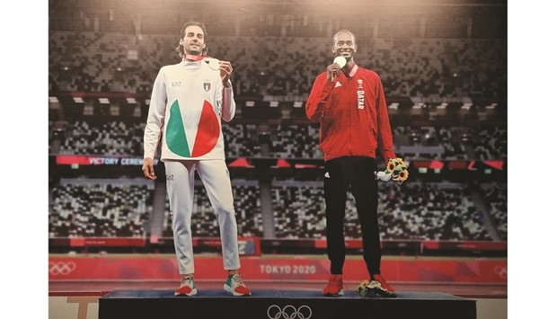 A section at the 3-2-1 showing Qatar's Mutaz Barshim shares the Olympic gold with Italy's Gianmarco Tamberi during the Tokyo Olympics. PICTURE: Joey Aguilar
