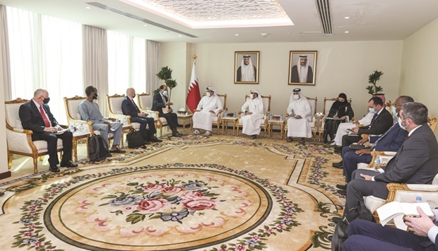HE Sultan bin Rashid al-Khater, Undersecretary at the Ministry of Commerce and Industry, met with a delegation from the US Business Council for International Understanding (BCIU), headed by its chairman James Nevels during their current visit to Doha