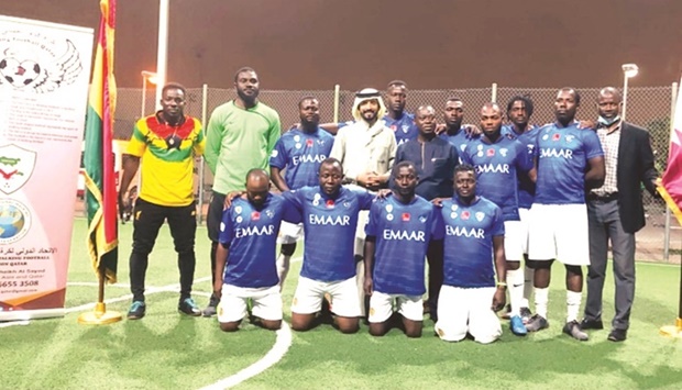 Dr Enos, al-Sayed, and members of the Ghana Walking Football team.