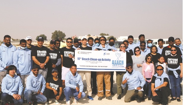 A number of employees and their family members participated in the activity at Al Khor Beach near Gate 2 of Ras Laffan Industrial City, a statement said. Several bags of waste, including wood, plastic bottles, glasses and metals were collected.