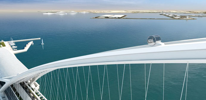 (File picture) View of a cable car system attached to the West Bay Bridge - architectu2019s impression.
