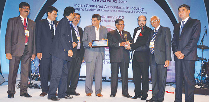 Seetharaman receiving the CA Global Achiever Award in Mumbai recently.