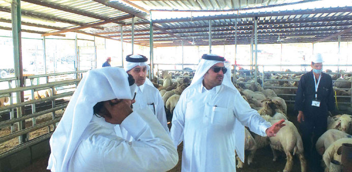 Officials at the livestock section of the Central Market.