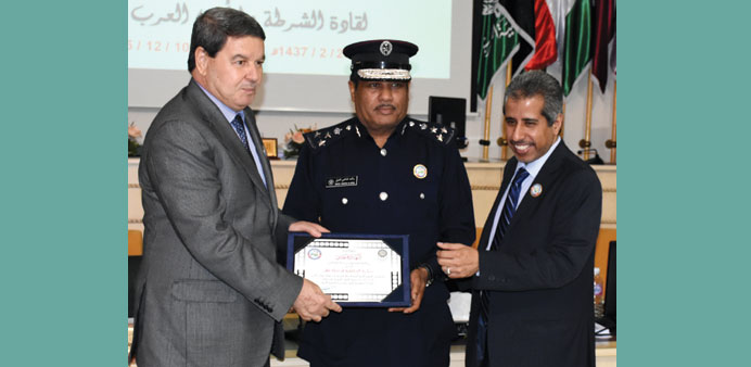 Brigadier Rashid Shaheen al-Atieq receiving the award.