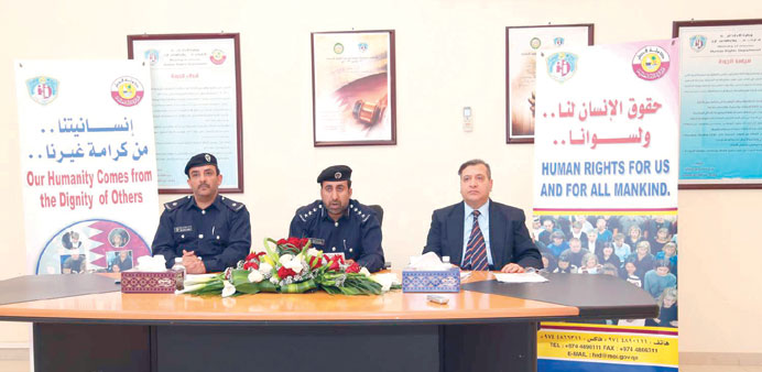 Ministry of Interior officials at a press conference.
