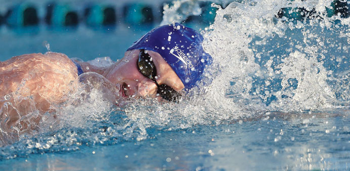 Katie Ledecky in action at the Skyline Acquatic Center in Mesa, Arizona. (AFP)