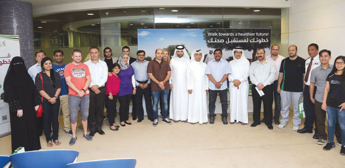  The winners of the Ramadan competition pose for a photo with Aspetar officials.
