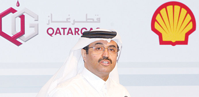 Al-Sada delivering the keynote address at the 2nd Doha Carbon and Energy Forum, yesterday. PICTURE: Shaji Kayamkulam