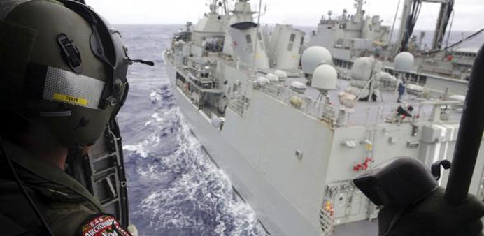 Australian Navy ship the HMAS Toowoomba continues the search in the southern Indian Ocean for the missing Malaysian Airlines flight MH370