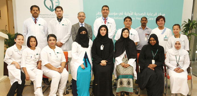 Qatar Foundation officials and employees at the opening of the new Primary Healthcare Centre.