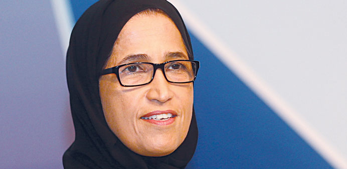 HE Dr Hessa Sultan al-Jaber speaks at the Qatar National Broadband Plan launch event yesterday.