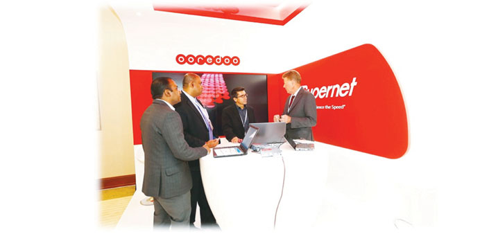 The Ooredoo team at the smart transport conference.