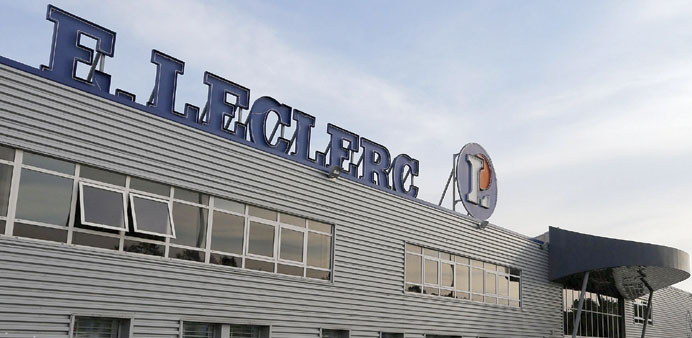 A general view shows the Leclerc hypermarket in Brive-La-Gaillarde.