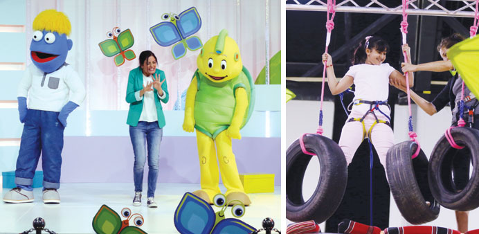 Famous Baraem TV characters entertain children during the show at Entertainment City yesterday. PICTURES: Jayan Orma Excitement and adventure at the u2018