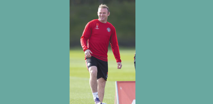 Manchester Unitedu2019s English striker Wayne Rooney.