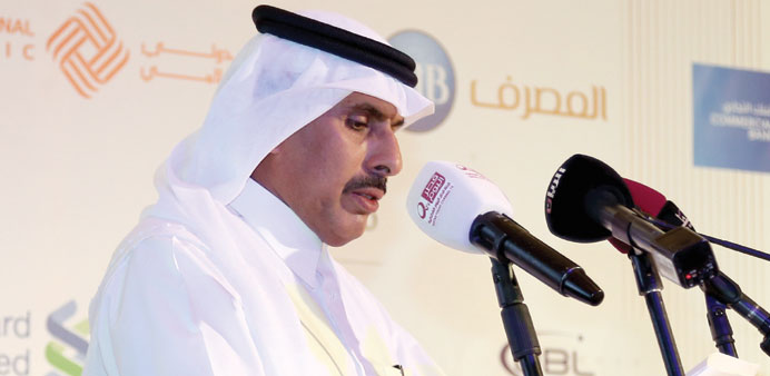 HE the Governor of Qatar Central Bank (QCB) Sheikh Abdullah bin Saud al-Thani addressing the opening session of the conference.