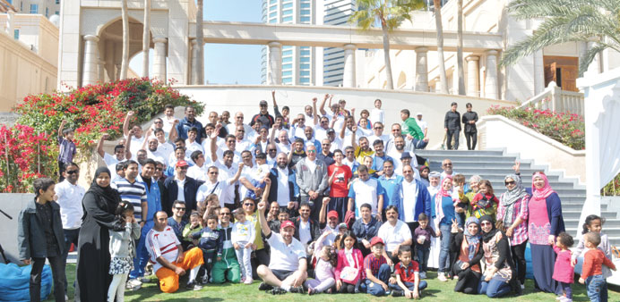 QIB and QInvest employees at the National Sport Day event yesterday.