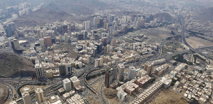 An aerial view of the holy city of Makkah.