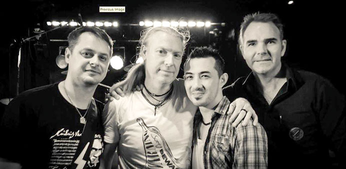 GROUP OF FOUR: Peter Gibson, second from right, with his band members.      Photo: Facebook page