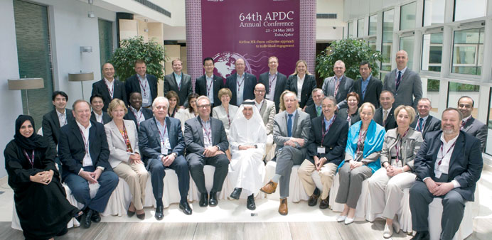Qatar Airways  CEO Akbar al-Baker  along with the  delegates at the conference.