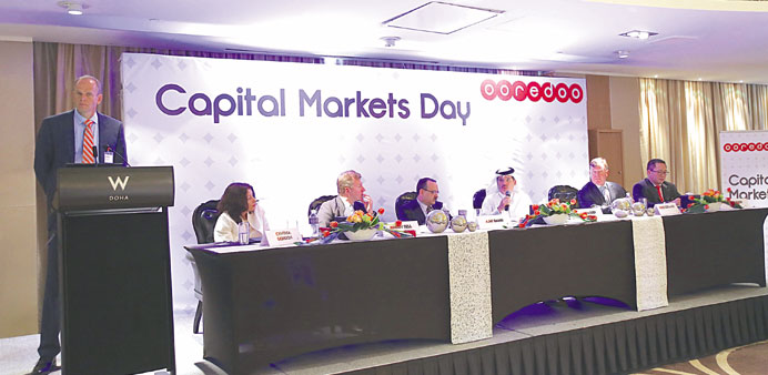 Dr Marafih and other senior officials at Ooredoou2019s Capital Markets Day.