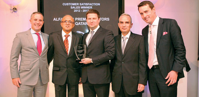 Alfardan Premier Motors officials at the JLR Mena awards.