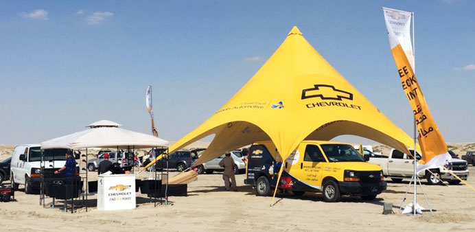 A view of the Jaidah Automotive service tent.